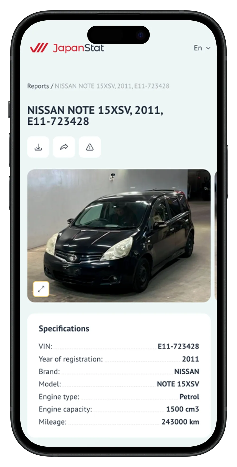 JapanStat – a service that helps you find out the history of cars
